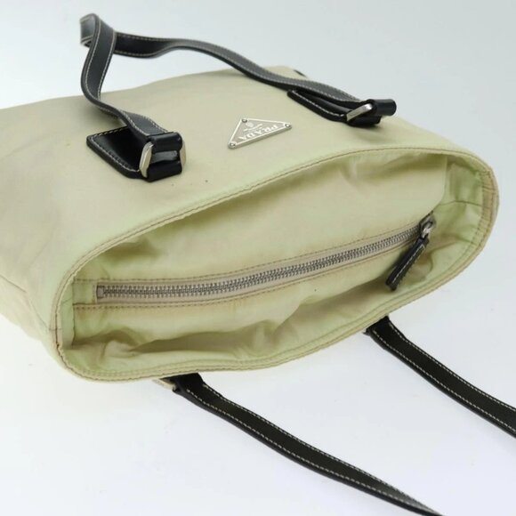 PRADA Hand Bag Nylon Cream Auth - Picture 7 of 16